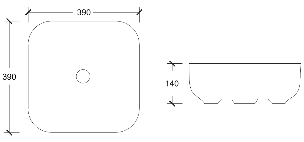 Parryware INSLIM Slim Square Bowl Basin | Modern Countertop Wash Basin for Stylish Bathrooms - Image 4
